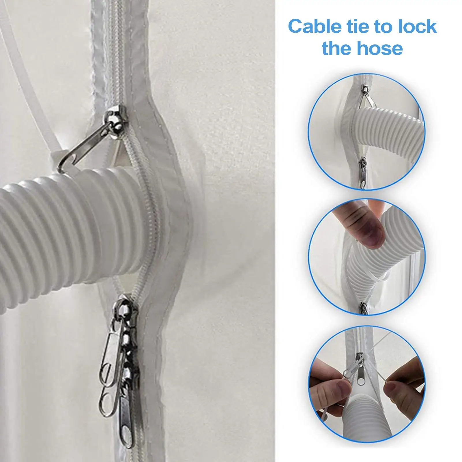 Portable Air Conditioner Window Vent Kit Ac Window Seal Kits Adjustable Hose Support for Panel Door Sliding Floor Home Bedroom