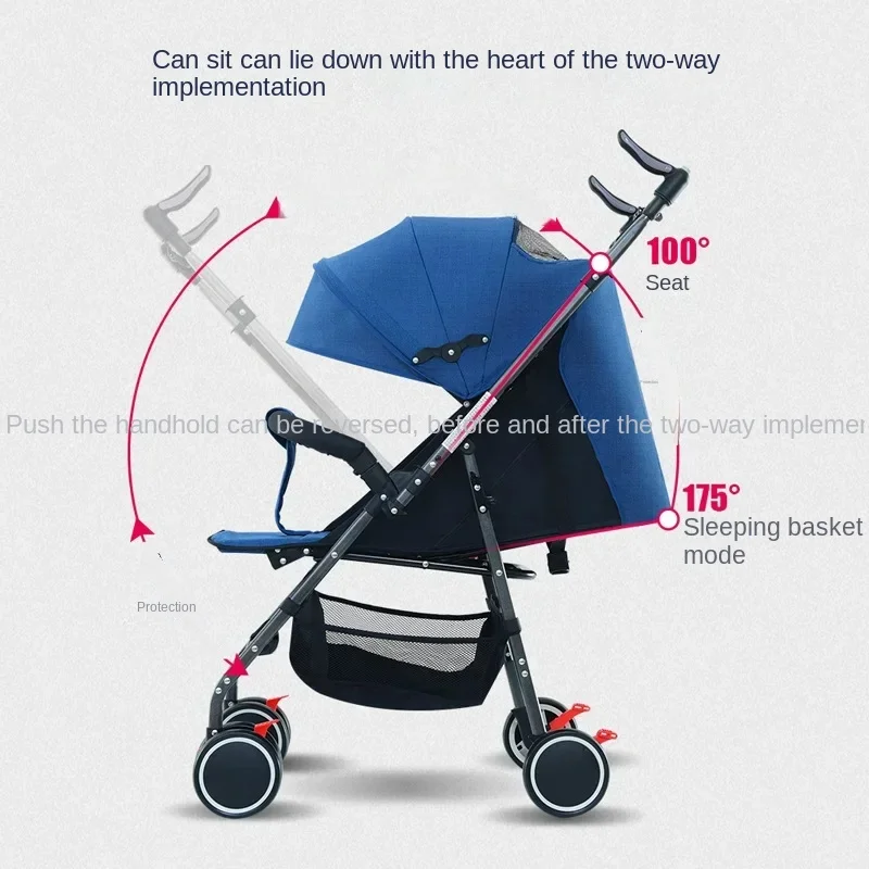 EG32 Ultra Lightweight Baby Stroller, Foldable Reclining Pushchair, Shock Absorbing Umbrella Pram, Travel Baby Carriage For Kid