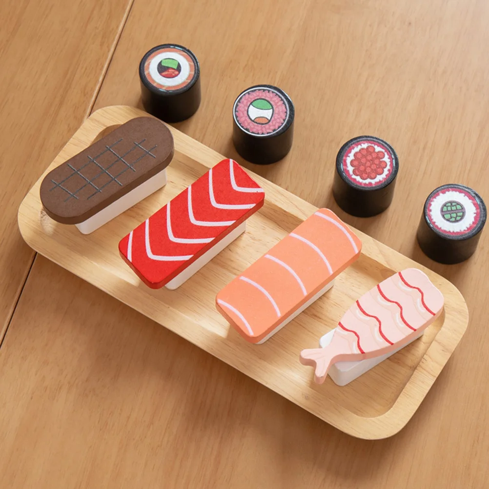 

Wooden Simulated Sushi Toy Miniature Food Figurines Bread Model Cartoon Simulation