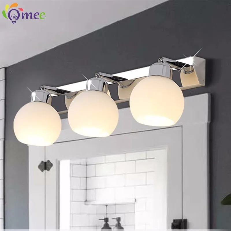 Modern Crystal Bathroom Vanity Lighting Black Chrome Vanity Light Fixtures Stainless Steel Wall Lighting Over Mirror E14 Lights