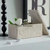 Natural Cave Stone Bathroom Cotton Swab Storage Box Retro Travertine Jewelry Perfume Storage Container Home Accessories 1