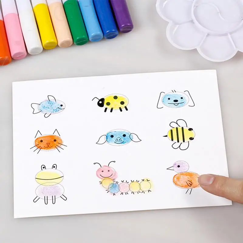 Finger Art Painting Set Stamp Pad DIY Art and Craft Kids Coloring Ink Pads  Creative Washable Paint Drawing Toys Kit for Chidren - AliExpress