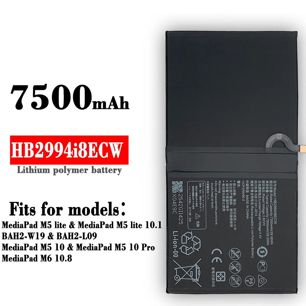 

100% Phone Replacement Battery For Huawei MediaPad M6 10.8 M5 LITE TAB HB2994i8ECW High quality Tablet Phone Battery