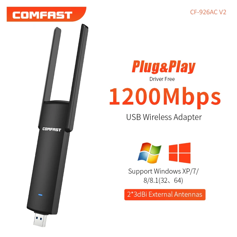 CF-926ACV2 Powerful Free Driver Dual Band Wifi Adapter 1200Mbps.