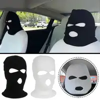 Universal Car Seat Headrest Cover Balaclava 3 Hole Full Cover Halloween Christmas Funny Car Decoration For Tesla BMW  1