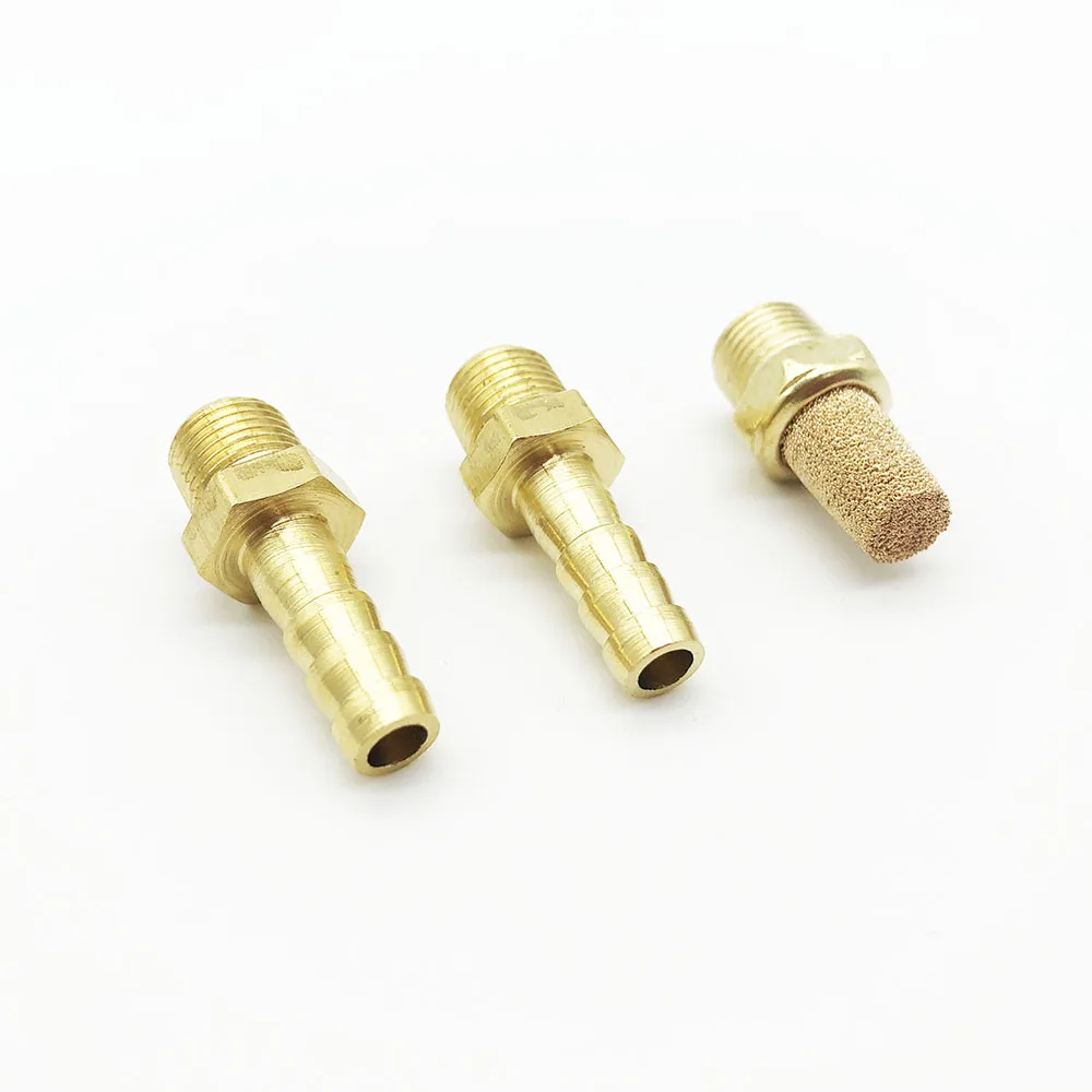 RESO Brass Connectors Fittings Sintered Air Vent Muffler Solenoid Valve brass connectors