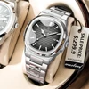 PAAZOMU Square Retro Modern Men's Watch Waterproof Luminous Date Stainless Steel Fashion classic Men's Quartz Watch Relógio