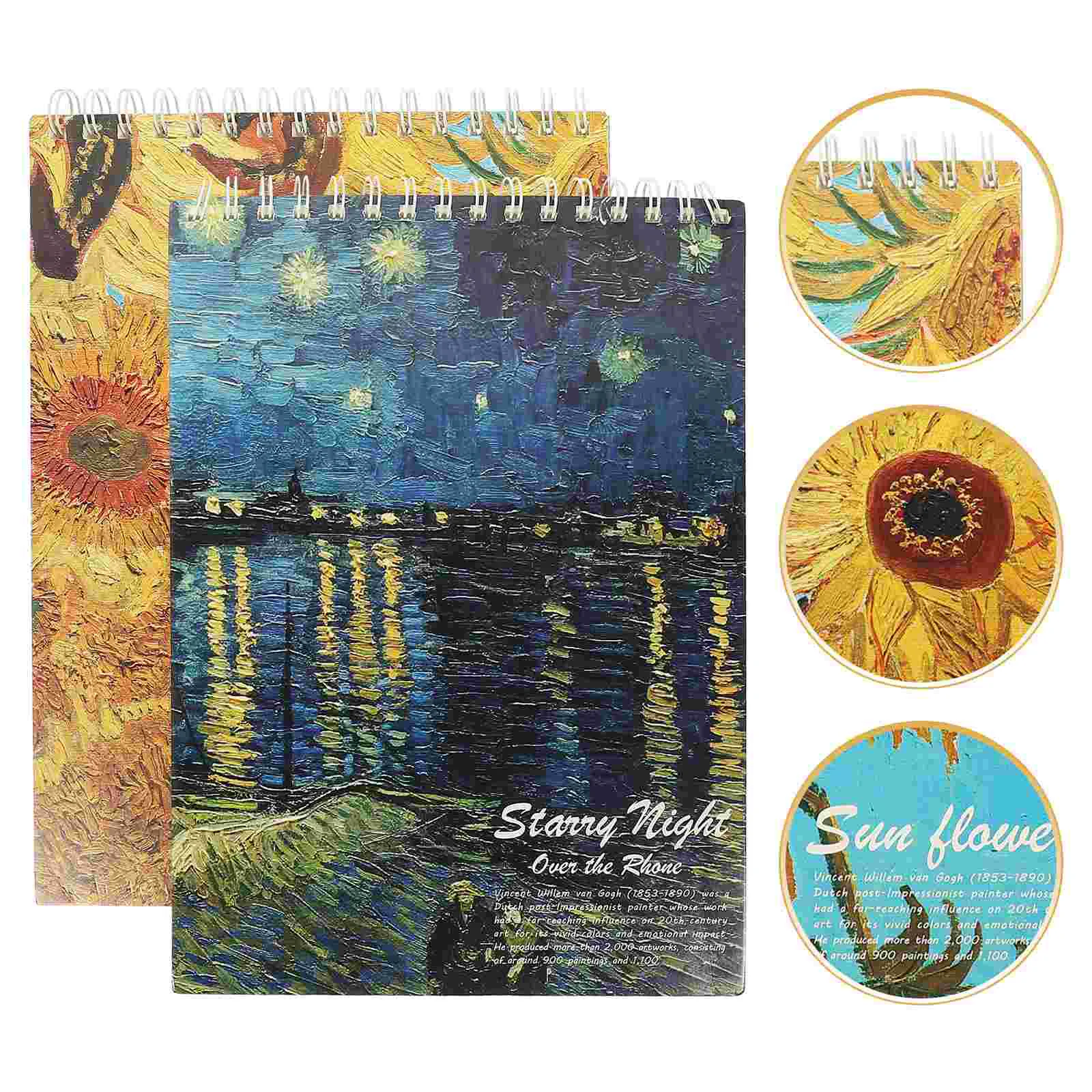 

2Pcs Outdoor Painting Books Lightweight Sketchbooks Coil Drawing Books Decorative Painting Notepads
