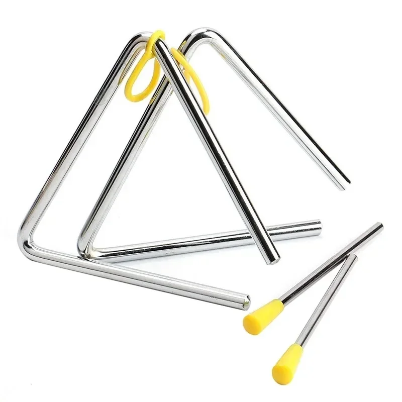 5"/6"/7" Musical Triangle Hand Percussion Instrument with Striker for Children Music Enlightenment Kids Musical Instrument