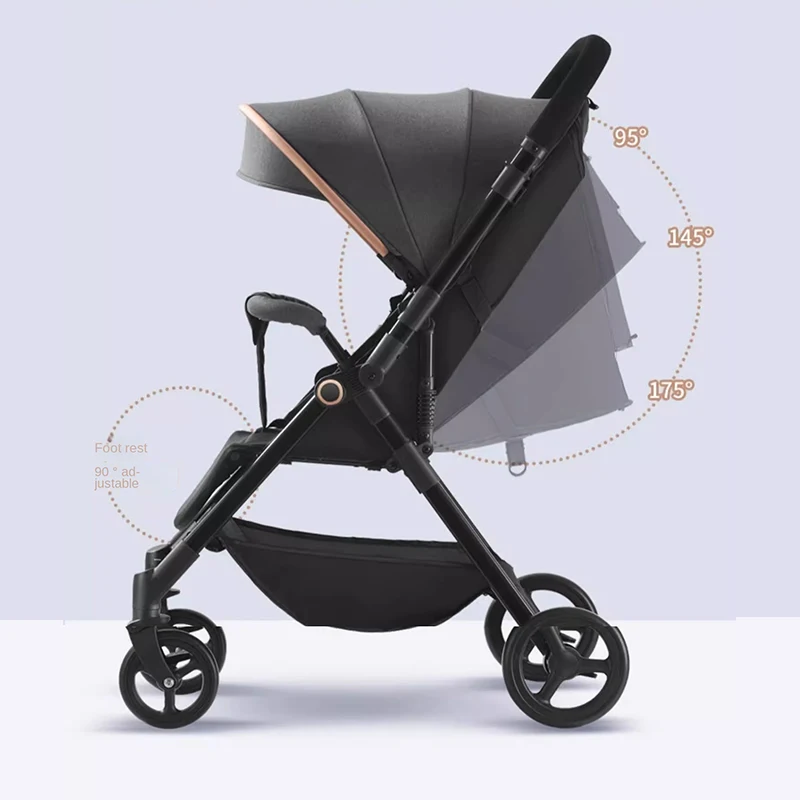 0-3 Years Old Newborn Baby Strollers Two-way Implementation of Can sit and Lie Portable One-button Folding Child strollers