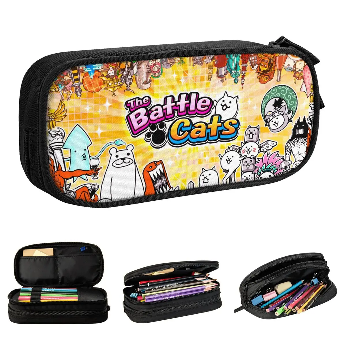 

Cartoon Game Pencil Case The Battle Cats Pen Box Bags Student Big Capacity School Supplies Gifts Pencilcases