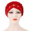 Lady Women Cancer Hat Chemo Cap Muslim Braid Head Scarf Turban Head Wrap Cover Ramadan Hair Loss Islamic Headwear Arab Fashion 2