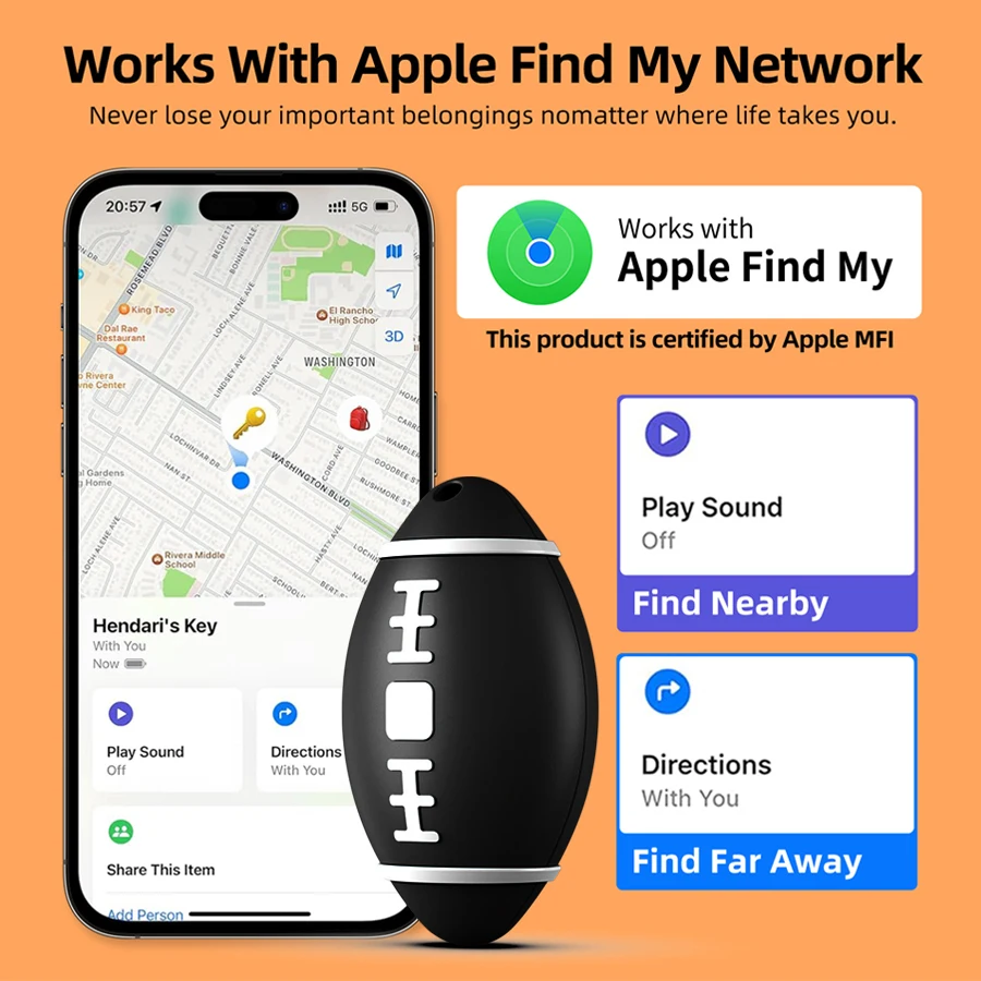 Smart Tracker for Apple Find My APP ITag Anti Lost Reminder MFI Rated Locator for Key/Bike/Child/Pet Smart Bluetooth gps Tracker