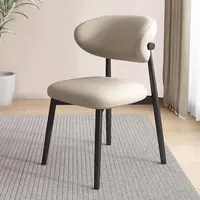 Nordic wrought iron dining chairs, simple soft pack chairs for home use, hotel dining chairs, leisure backrests, makeup chairs 3