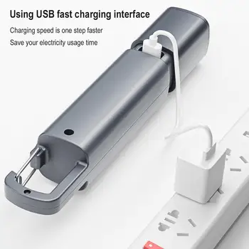 Smiling Shark SD1023 LED Torch Light XPE Super Bright Flashlight with Hook Camping Light Rechargeable Zoomable Waterproof