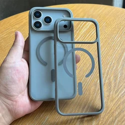 Candy Color Matte Case with Magsafe Wireless Charging and Magnetic Bumper Cover - iPhone 15 Plus (GRAY)
