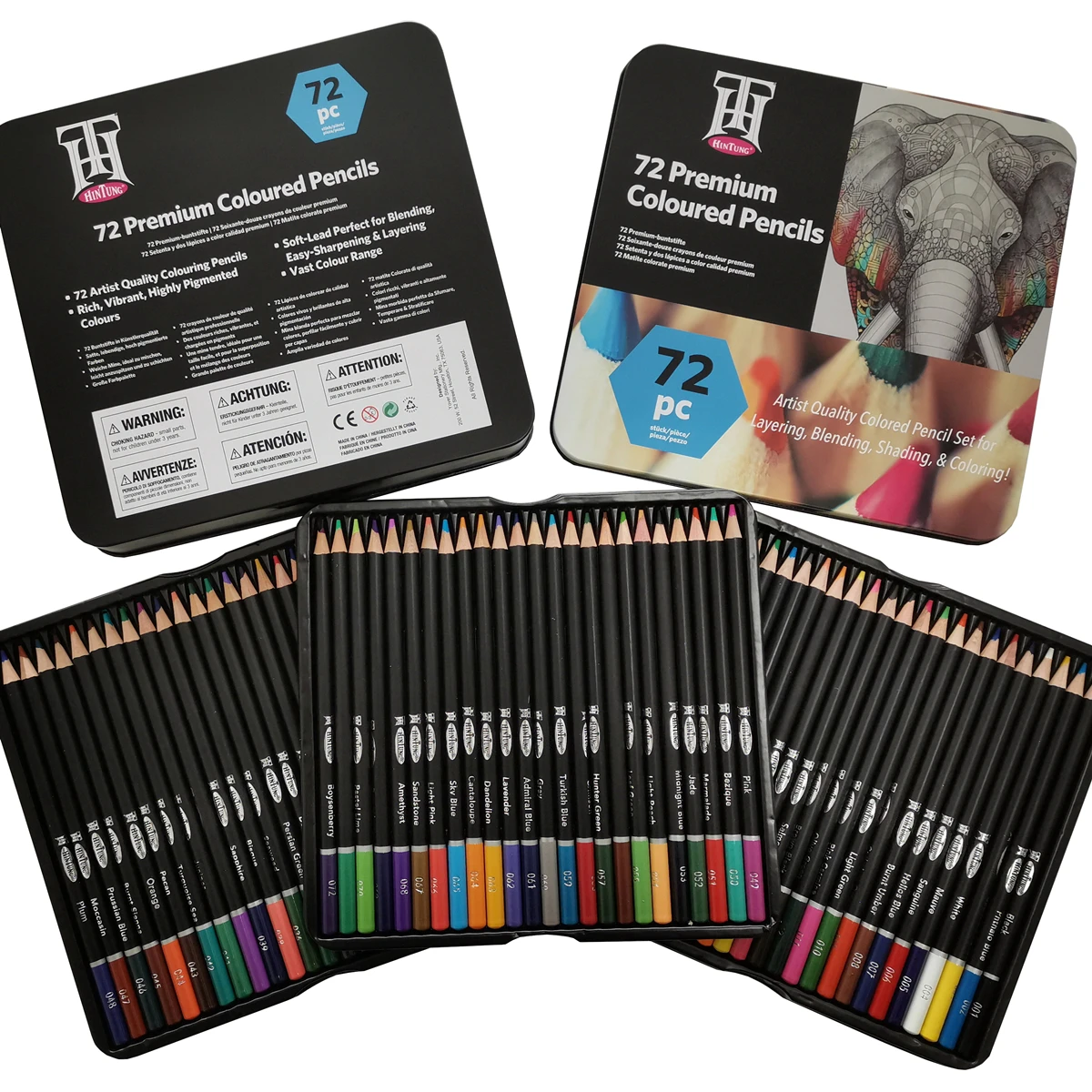 Premium 72 Colored Pencil Set - Includes Pencil Organizer, Travel