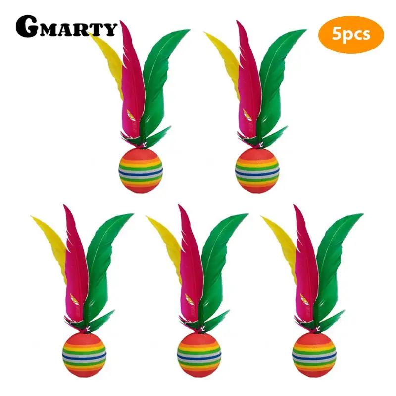China Jianzi Footbal Foot Kick Handwheel Fancy Multicolo Goose Feather Shuttlecock Fitness Entertainment Outdoor Sports Toy Game