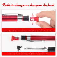 3 Colors Metal Construction Pencils 2.8mm Woodworking Mechanical Pencil with Sharpener Marking Scriber Pencils for Work ZDQB02 2
