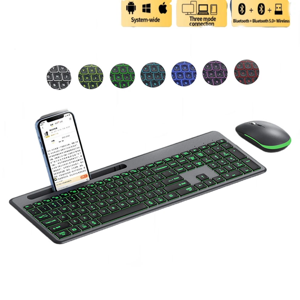 teclado-sem-fio-bluetooth-e-mouse-combos-backlit-24g-teclado-e-mouse-recarregavel-multi-device-teclado-com-suporte-do-telefone