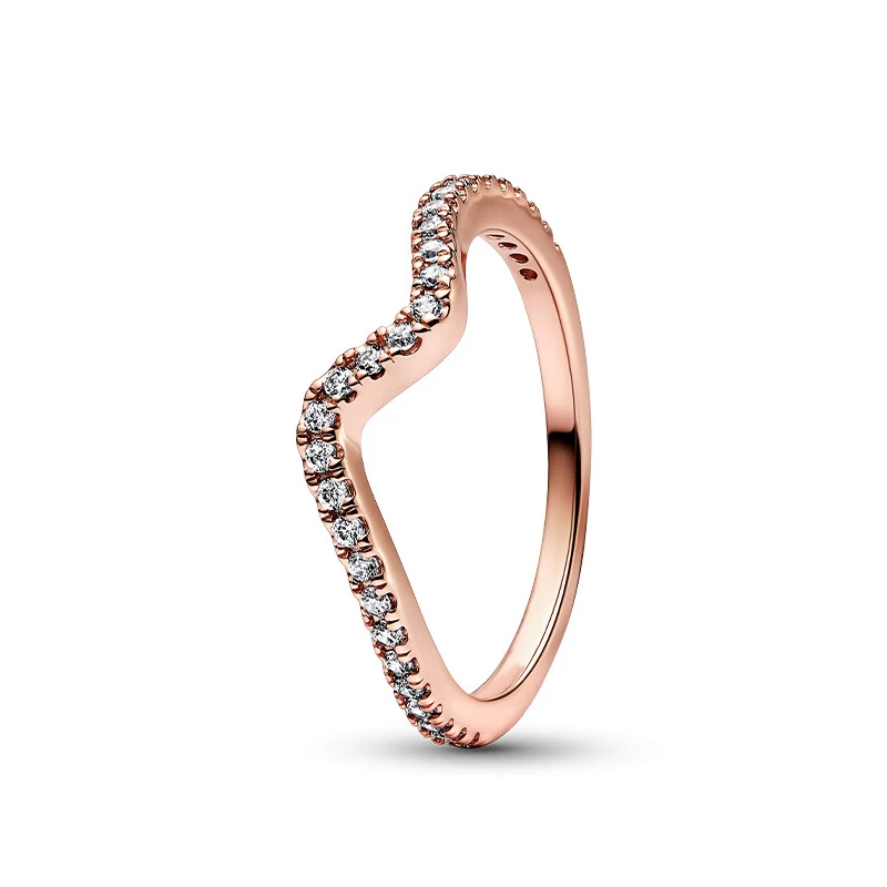 Exquisite Sparkling Wave 925 Silver Ladies' Logo Crown Wish Ring Lover's Day Exquisite Jewelry Gift 3