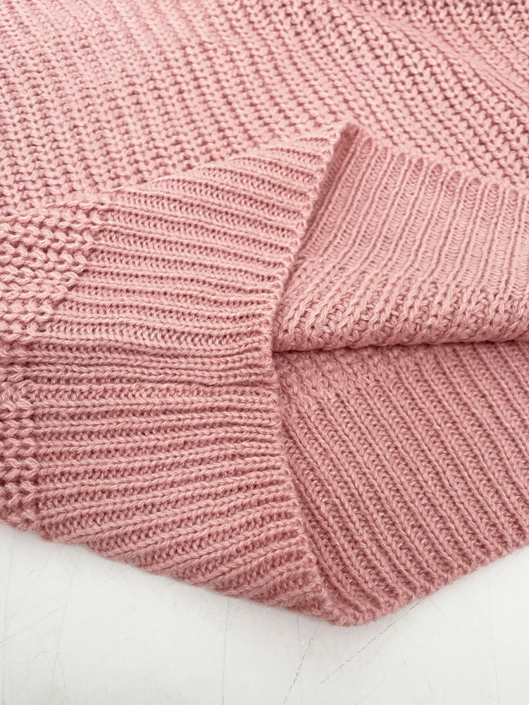 Weg von der Schulter Strickpullover Frauen Neue 2024 Casual Kleidung Langarm Boot-ausschnitt Herbst Winter Grundlegende Lose Oversize Pullover – Detail 11