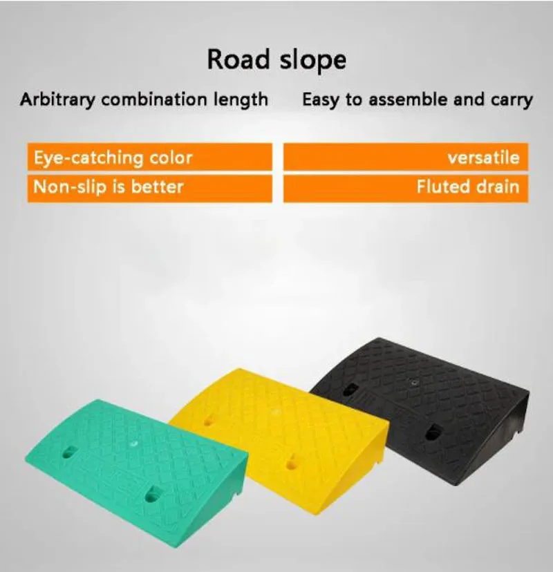 

50*40*15cm Plastic PVC Road Slope Ramp Pad Portable Car Step Uphill Triangle Mat Curb Rubber