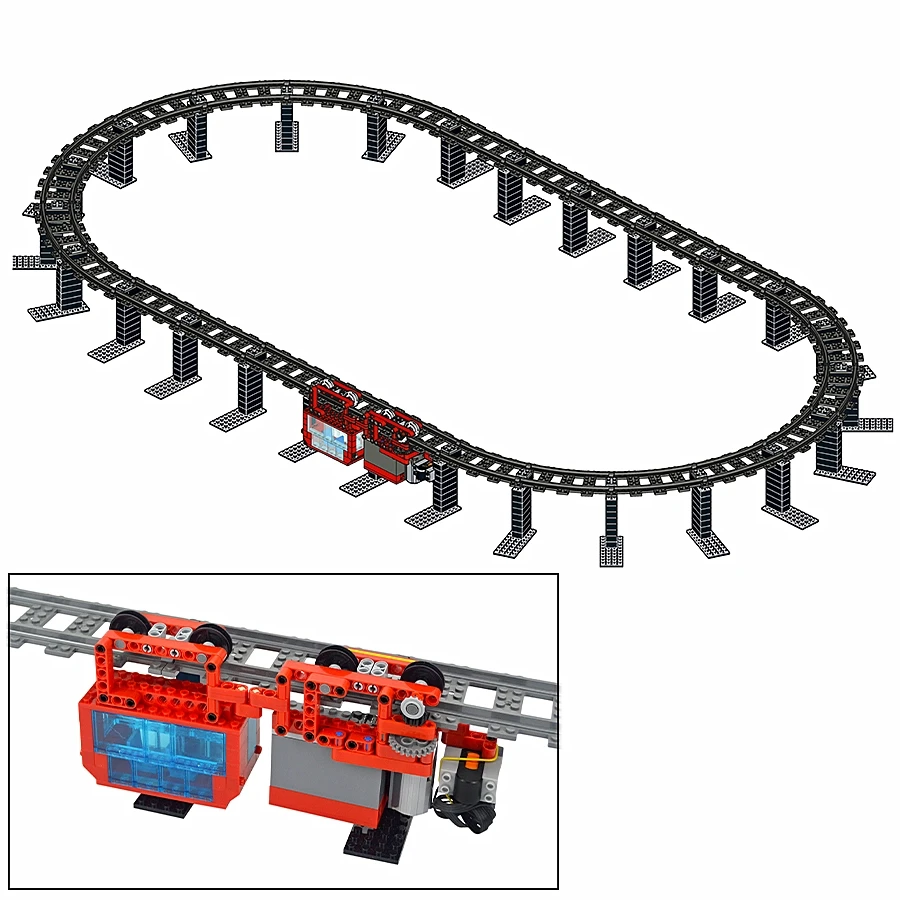 Tracks City RC Technical Suspended Train Model MOC Building Blocks