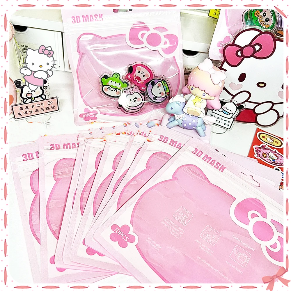 

Hello Kitty Storage Bags Sealed Kawaii Thick High-Capacity Self-Sealing Anime Sanrioed Pink Packing Bag Jewellery Snack Gifts