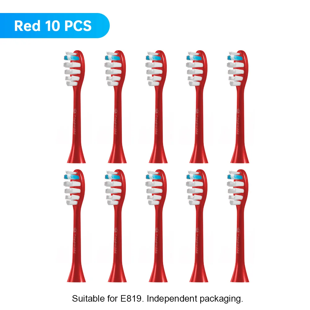 10 Pcs Replacement Brush Heads For E819 E810 EC810 Ultrasonic Electric Toothbrush Soft Bristle Nozzles with Sealed Package 4