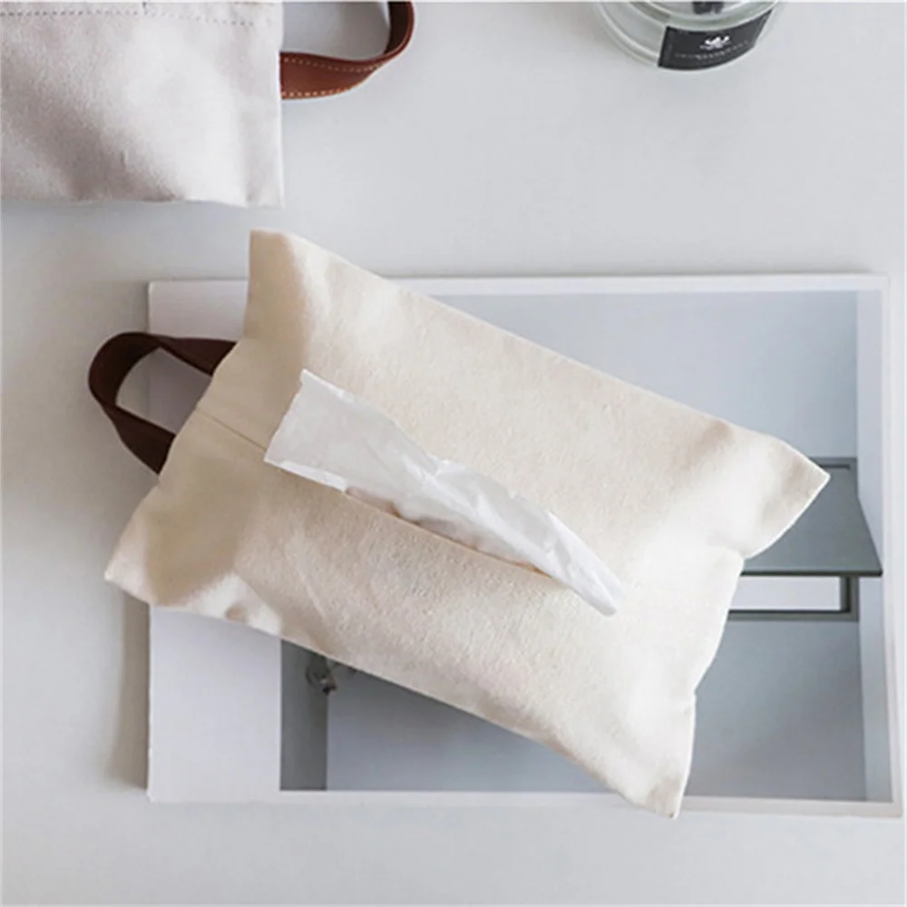New Japanese Style Jute Tissue Box Hanging Napkin Paper Holder for Living Room Dining Table Car Mounted Tissue Bag Home Decor 5