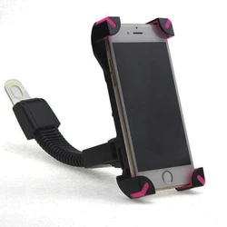 Waterproof Motorcycle Phone Holder with Rear View Mirror Mount (Pink)