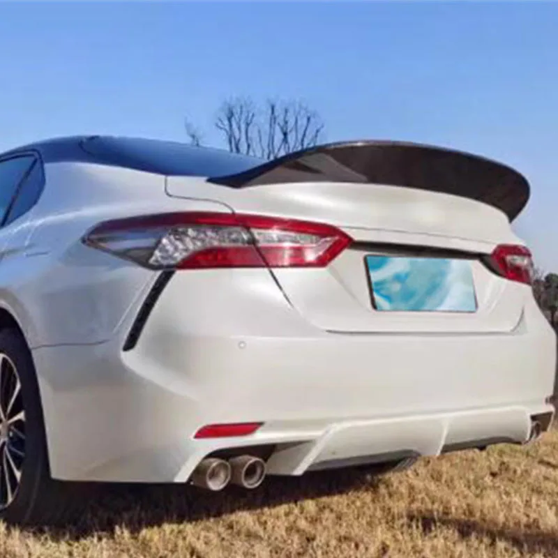 

Для реального углеродного волокна фотосессия Новинка Toyota Camry багажник автомобиля багажник черный багажник Комплект крыльев заднего хода 2018-2023 год