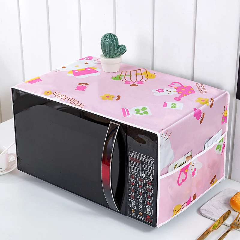 Microwave Oven Dust Cover 35*100cm Dustproof Satin Storage Bag Dust Cloth Household Printed Cover Modern Top Cloth microwave dust cover kitchen dust cover