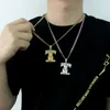 New Rap Cadena Death Row Records Chain Necklace For Men Hip Hop Deathrow Prisoner Crystal Pendants Jewelry 4