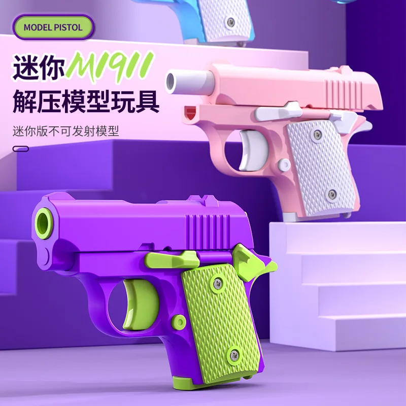 Toy Gun Mini 1911 Children's Toy Gun 3D Printing Fidget Toy For Kids Adults Stress Relief Christmas Gift