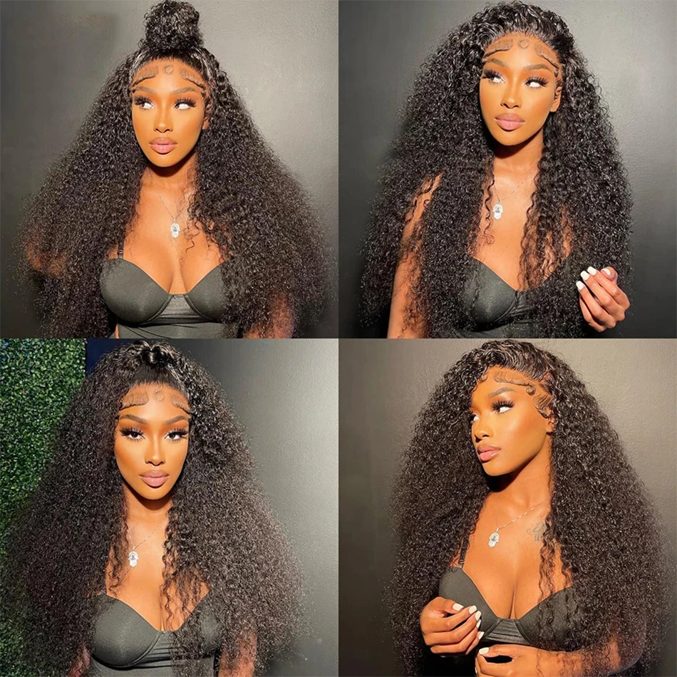 Kinky Curly Human Hair Bundles Double Weft 30 32 Inch Remy Unprocessed Raw Virgin Human Hair Water Wave Extensions 1 3 4 Bundles 3