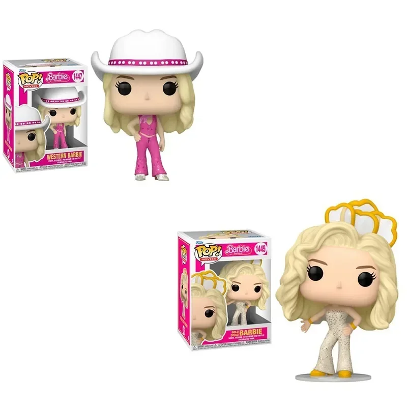 thumbnail image 4 of Funko POP MOVIES Gold Disco Barbie 1445# Western Barbie 1447# Figura de vinilo Colección Modelo Juguetes para niños Regalo de cumpleaños, 4 of 5