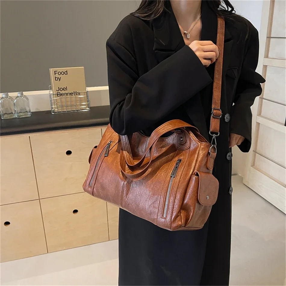 Borsa A Tracolla Donna In Pelle PU Grande – Shopper Morbida Da Viaggio, Tote Bag Mamma