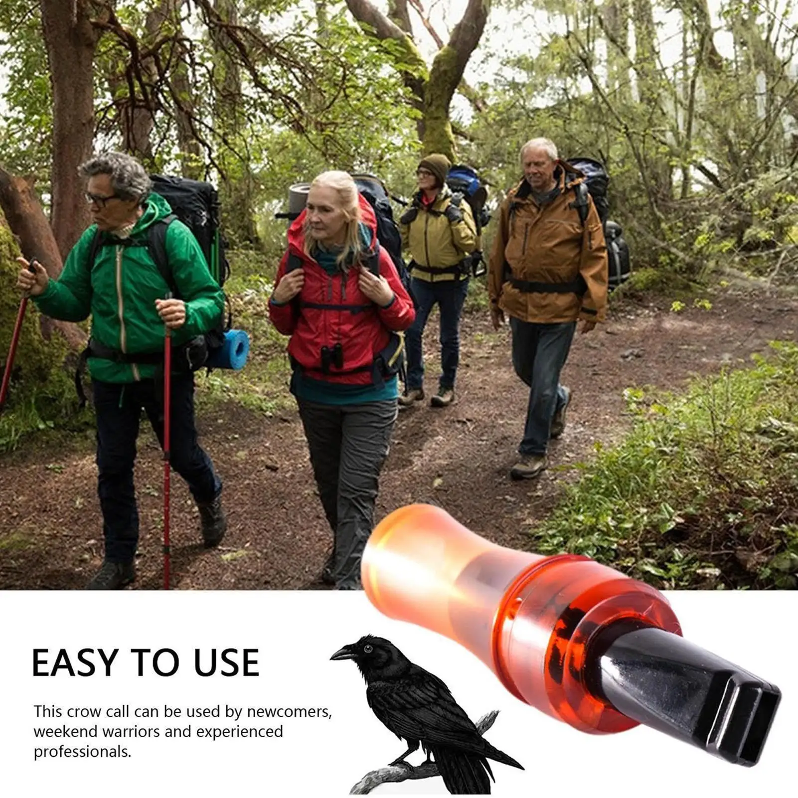 Crow Caller Imitation Crow Whistle Hunting Bird Caller Bait Game for Hiking Wildlife Training Tracking Outdoor Survival Training