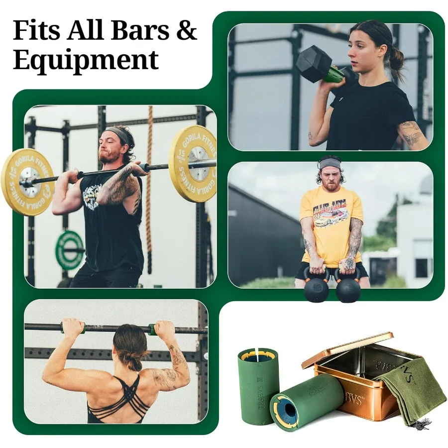 Tribus Thick Grips for Barbells Dumbbells | Thick Dumbbell Grips | Extreme Arms & Forearms Builder - Grip Strength