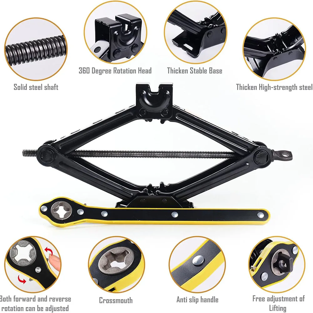 2T/3T Car Scissor Jack with Wrench 6