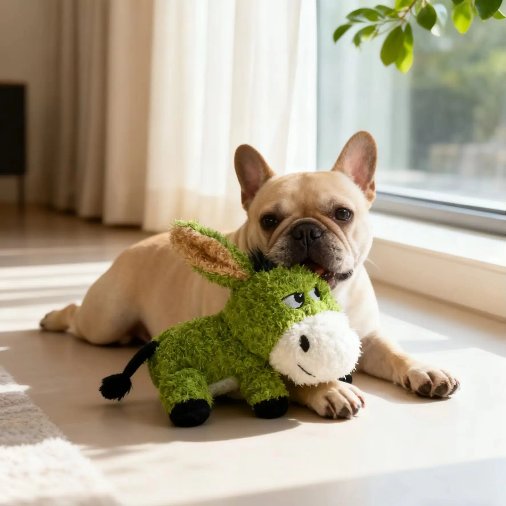 Chew-Resistant Interactive Dog Toy, Companion Plush Donkey Toy for Small, Medium & Large Dogs, Soft & Comfortable Large Plush 4