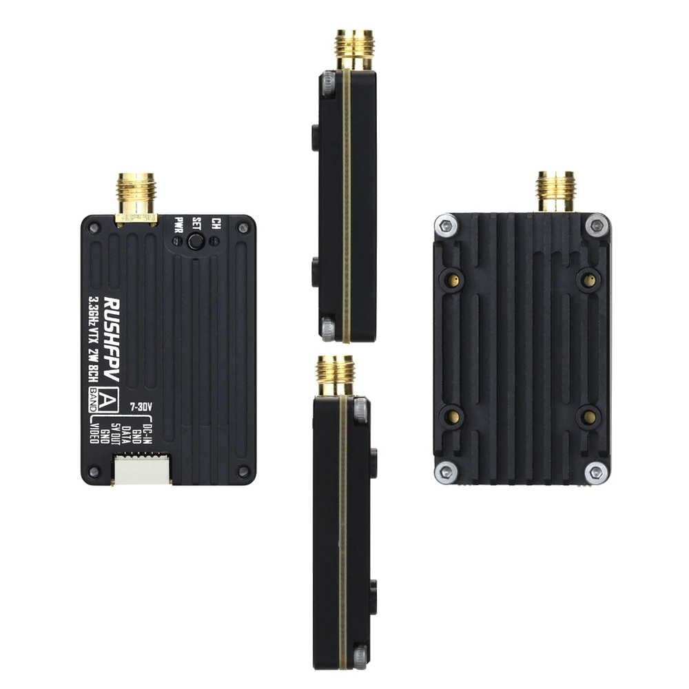 RushFpv 3.3G 2000mW 2W 8CH VTX/VRX Audio Vidéo FPV Émetteur/Récepteur