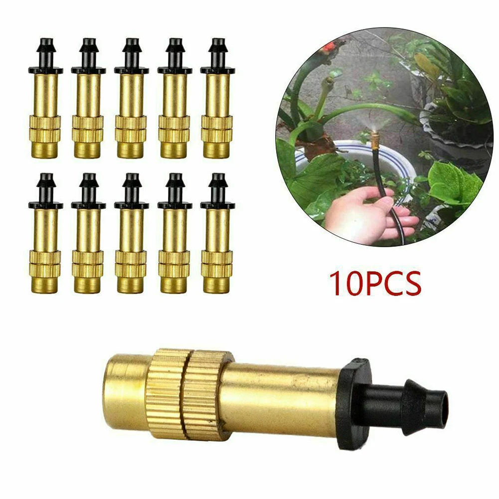 Garden Sprinkler 10/30pcs Adjustable Misting Nozzle Garden Patio Water Mister Brass Spray Sprinkler Garden Irrigation Atomization Single Nozzle