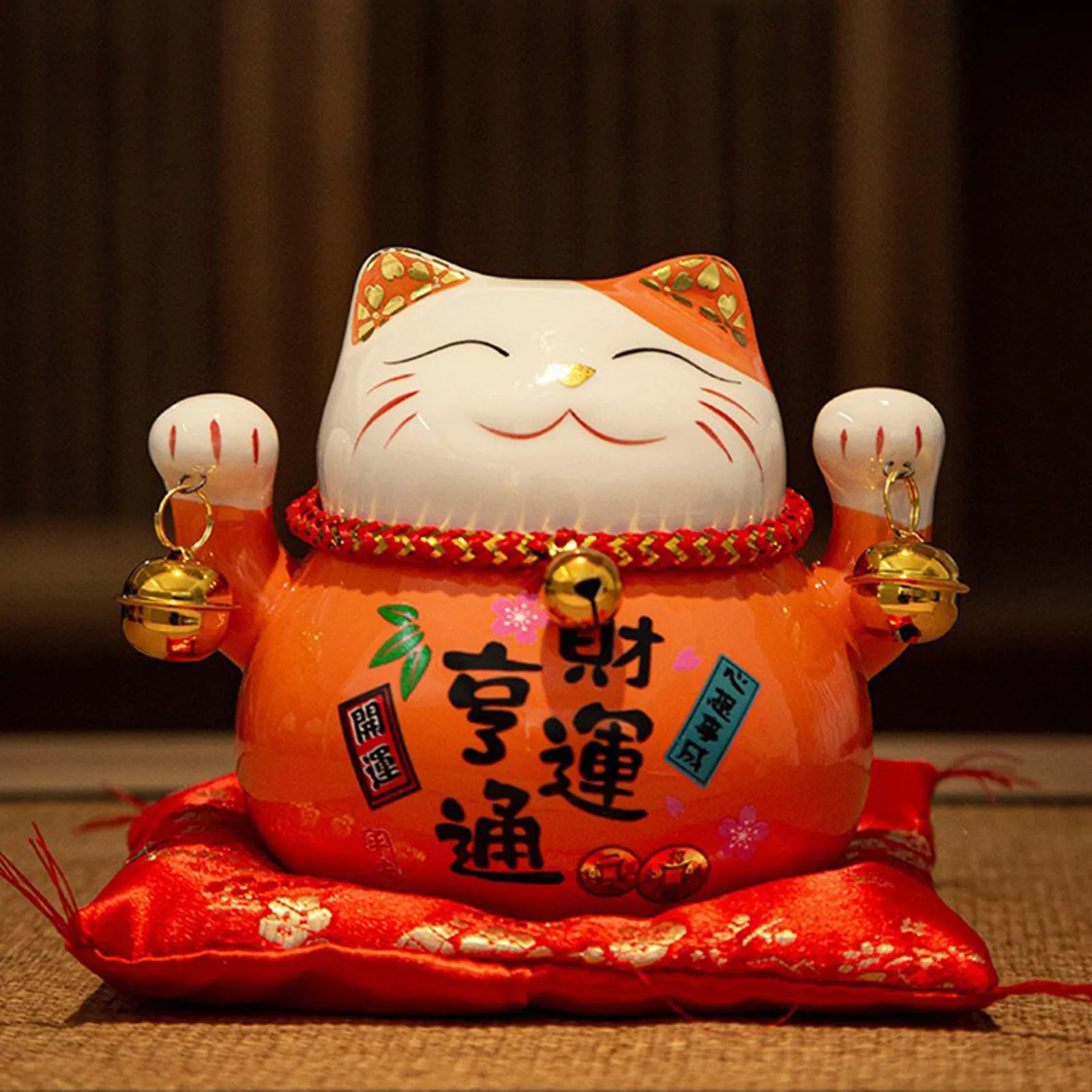

Creative Lucky Cat Small Pendants Ceramic Office Desktop Decoration Chinese Fortune Cat Statue Figurines Cartoon Ornaments Gifts
