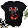 Summer Short Sleeve Disney Children Clothing Minnie Mouse Letters Print A-Z Print Kid Cotton T-shirt Y2k Tops Boy Girl Tshirt 3