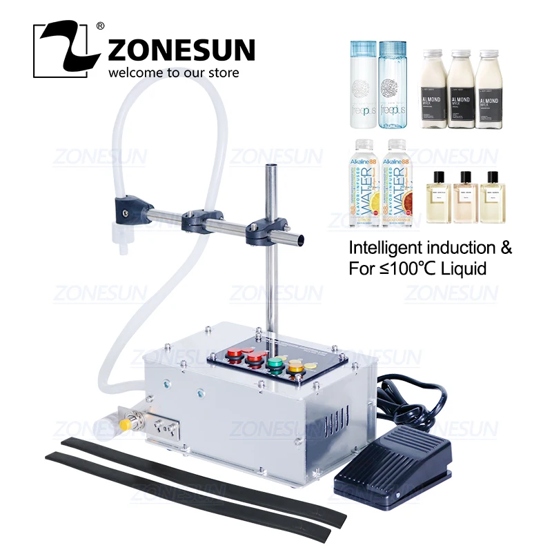 ZONESUN Semi Automatic Liquid Filling Machines High-precision Heat-resistant CNC Machine Water Fruit Juice Milk Bottle Filler 1