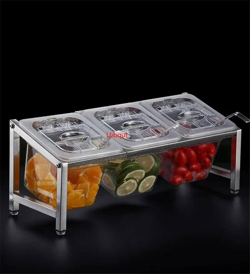 Acrylic transparent GN pans Visible food square pots Exhibition plate tray milk tea shop basin Containers Storage box with rack 2