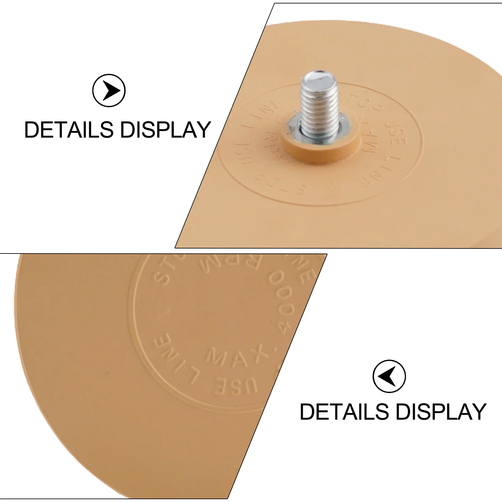 Secure and Easy to Use 88mm Rubber Eraser Caramel Wheel with Drill Arbor Attachment Smooth Stripe Removal Process